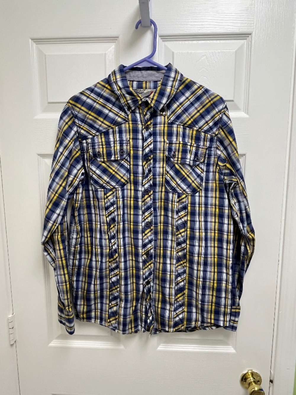 Men's Red Snap Long Sleeve Shirt M
